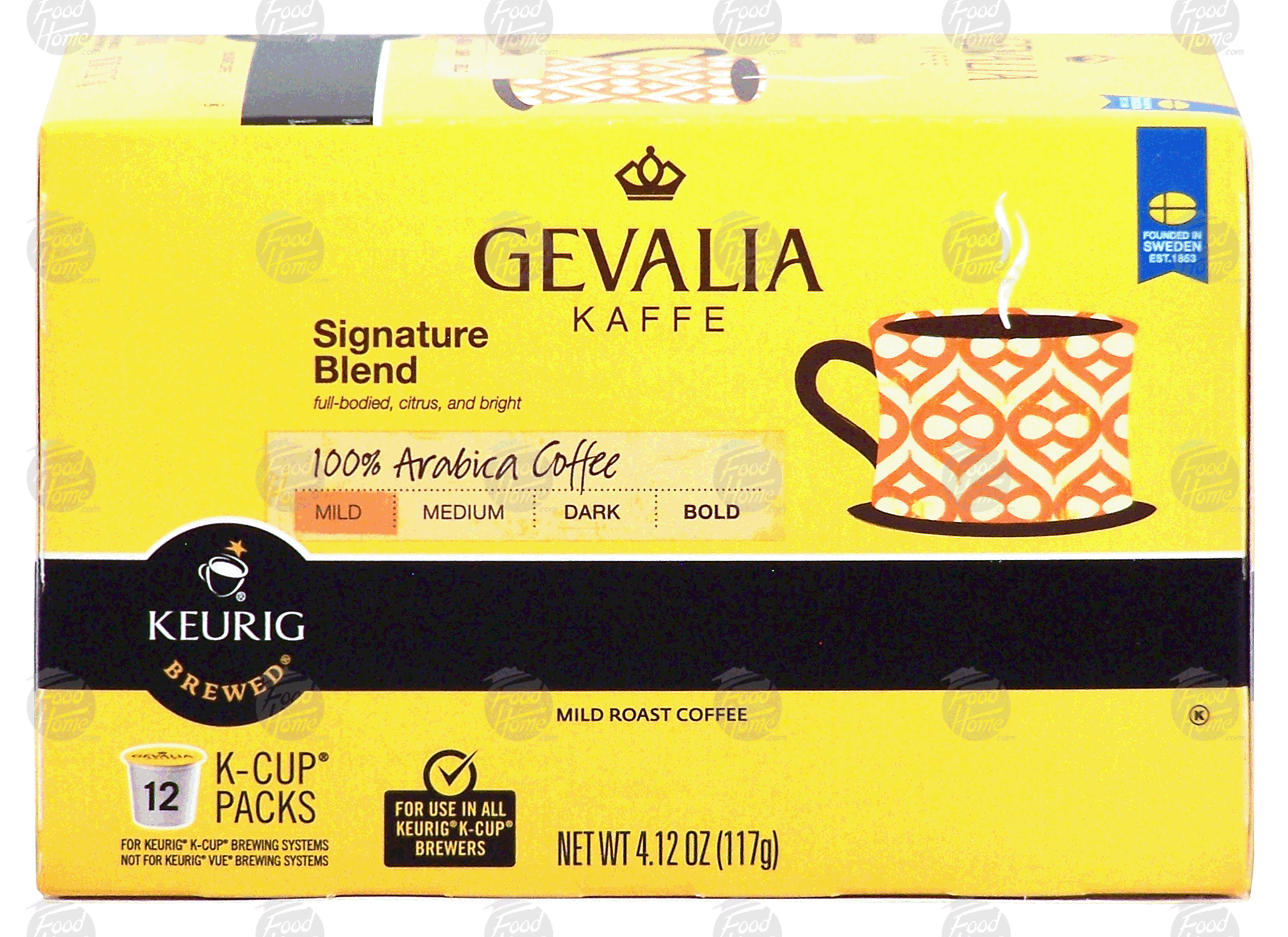 Keurig Gevalia signature blend, 100% arabica coffee, mild roast, 12 k-cups Full-Size Picture